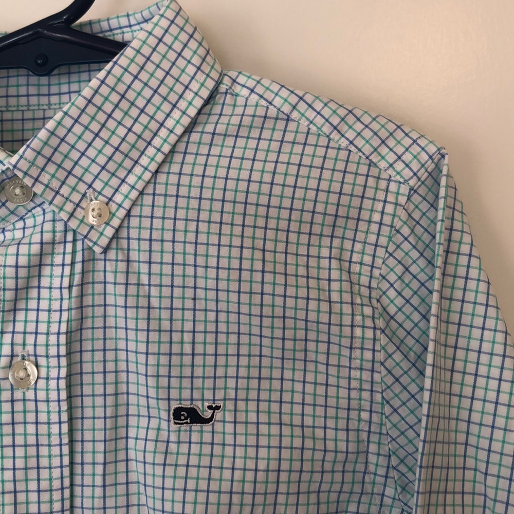 Vineyard Vines Whale Shirt. Blue/Green/White. 5